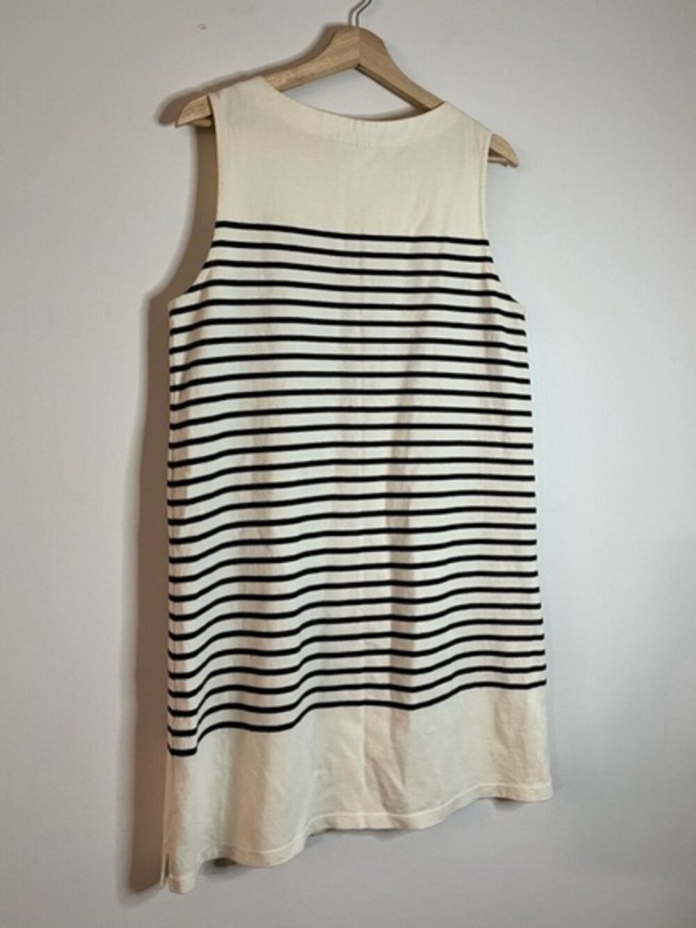 AlliHop Black & White Striped Sleeveless Knit Shift Dress Size M - Picture 2 of 13